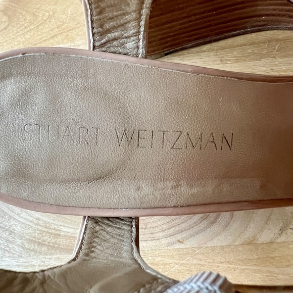 STUART WEITZMAN NEXTWEDGE ADOBE ANILINE SANDAL 9 LEATHER ADJ STRAP SUMMER CHIC - Picture 10 of 11